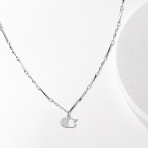 Letter Necklace (C) - Silver